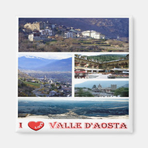 VDA006 VALLE D'AOSTA I Liebe, Mosaik, Kühlschrank Magnet