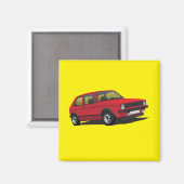 VDUB Golf GTI MK1 roter Magnet (Vorderseite/Rückseite)