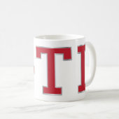 VDUB GTI rote Abzeichen-Tasse Kaffeetasse (VorderseiteRechts)
