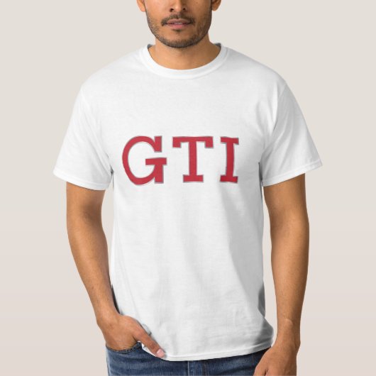 VDUB GTI T - Shirt Abzeichens (Rot - Silber) (Vorderseite)