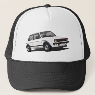 VDUB Wagen weißer Fernlastfahrerhut Golfs GTI MK1 Truckerkappe