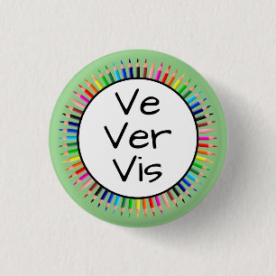 Ve Ver Vis Pronouns im Kreis der farbigen Stifte Button