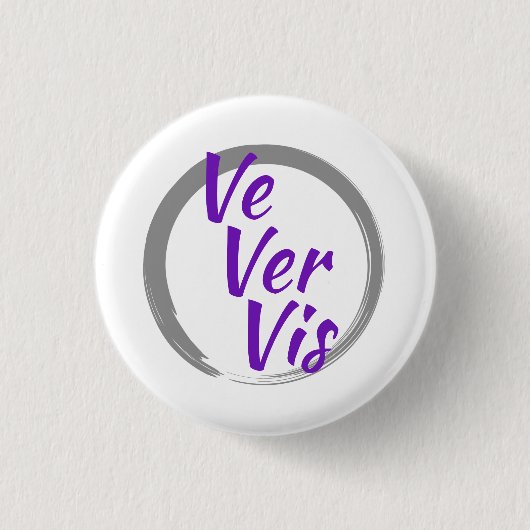 Ve Vis Pronomen mit grauem Pinselkreis Button (Vorderseite)