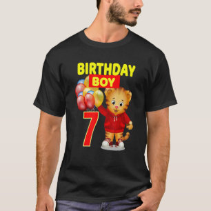 Vebyhogh Daniel Tiger 7 Yr Old Toddler Geburtstag T-Shirt
