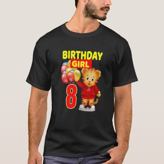 Vebyhogh Daniel Tiger 8 Yr Old Birthday Girl T-Shirt (Vorderseite)