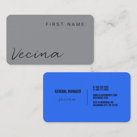 Vecina Business Card Visitenkarte (Vorne/Hinten)