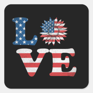 Vector 4. Juli Tag der Unabhängigkeit Amerikas Quadratischer Aufkleber