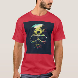 Vector Abenteuergrafik mit Schädel T-Shirt