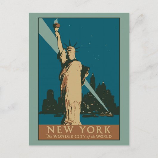 Vector Art Deco New York Wonder City Postkarte (Vorderseite)