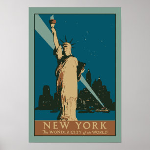 Vector Art Deco New York Wunderstadt der Welt Poster