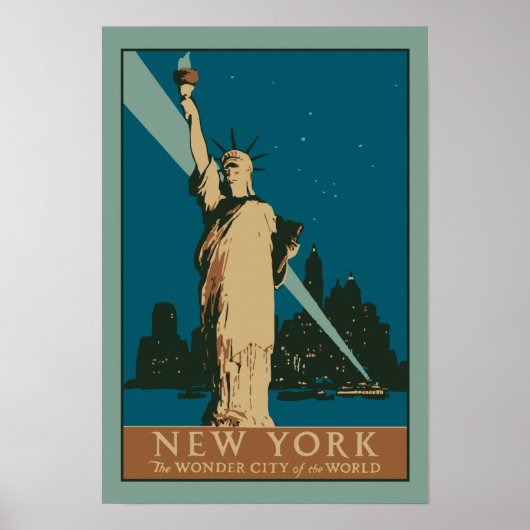 Vector Art Deco New York Wunderstadt der Welt Poster (Vorne)
