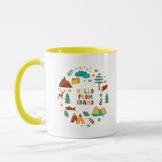 Vector Art Idaho Theme Staat Symbole Tasse (Links)