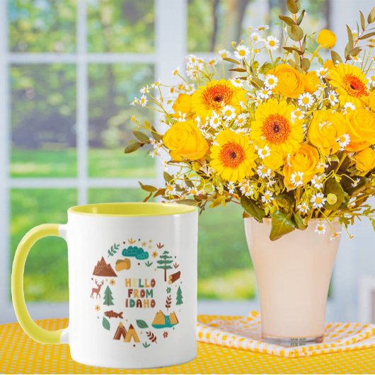 Vector Art Idaho Theme Staat Symbole Tasse