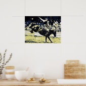 Vector art, Rodeo Cowboy buckeln Bronco Poster (Küche)