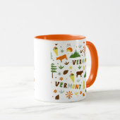 Vector Art Vermont Theme Staat Symbole Tasse (VorderseiteRechts)