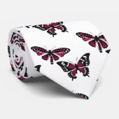Vector Black and Pink Butterfly Pattern Krawatte (Gerollt)