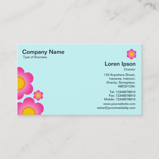 Vector Blume - Ice Blue Visitenkarte (Vorderseite)