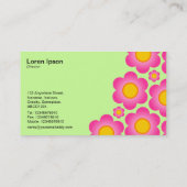 Vector Blume II - Pastell grün Visitenkarte (Rückseite)