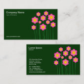 Vector Blume III - Dunkelgrün Visitenkarte (Vorne/Hinten)