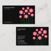 Vector Blume III - Schwarz Visitenkarte (Vorne/Hinten)