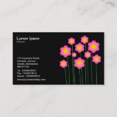 Vector Blume III - Schwarz Visitenkarte (Rückseite)