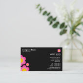 Vector Blume - Schwarz Visitenkarte (Stehend Vorderseite)