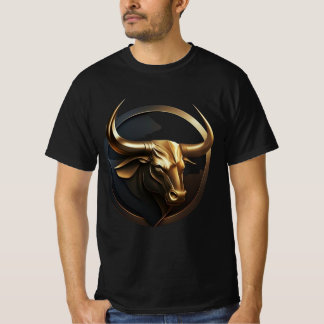 "Vector Bull: Black & Gold Logo" Print-T - Shirt