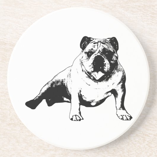 Vector Bulldog Design Getränkeuntersetzer (Vorne)