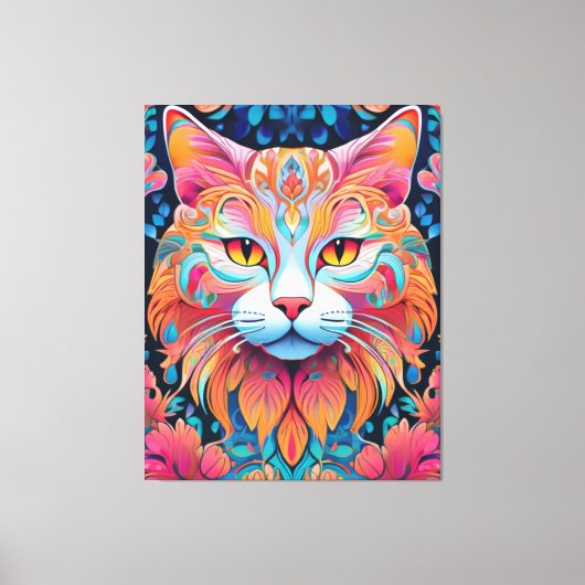 Vector Cat Canvas Print Leinwanddruck (Vorderseite)