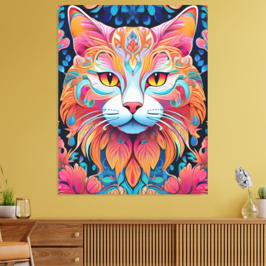 Vector Cat Canvas Print Leinwanddruck (Insitu (Wohnzimmer))