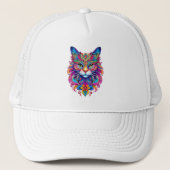 Vector Cat Trucker Hat Truckerkappe (Vorderseite)