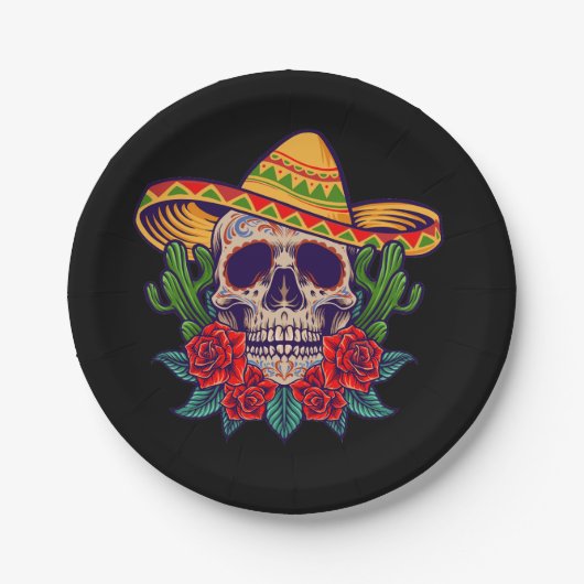 Vector cinco de mayo mexicans skulptur pappteller (Vorderseite)