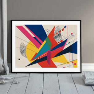 Vector Collision - eine Retro-Futuristenkompositio Poster