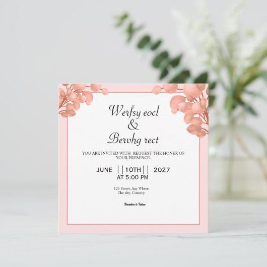 Vector des Blumenzaubers Einladung (Stehend Vorderseite)