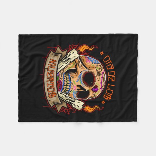 Vector dia de los muertos skulptur fleecedecke (Vorderseite (Horizontal))