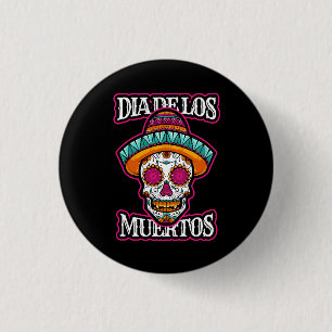 Vector dia de los muertos, Tag des toten Schädels, Button
