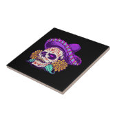 Vector dia de muertos mexicanischer Zuckerschädel Fliese (Seite)