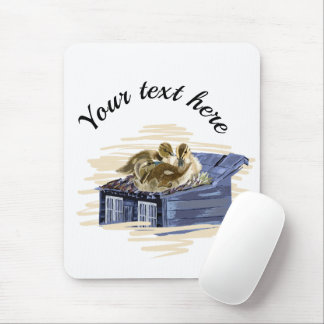 Vector duck family illustration mousepad