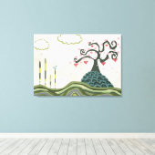 Vector Fantasy Doodle Landschaft Leinwand (Insitu (Holzboden))