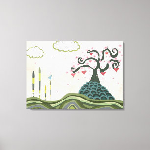 Vector Fantasy Doodle Landschaft Leinwand