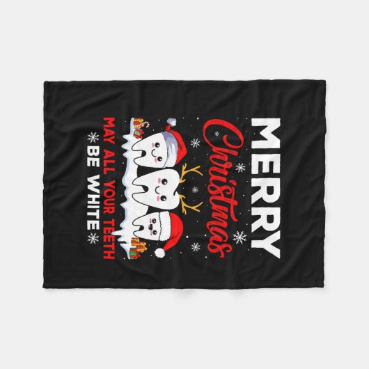 Vector fröhliche Weihnachten können alle Ihre Zähn Fleecedecke (Vorderseite (Horizontal))