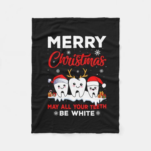 Vector fröhliche Weihnachten können alle Ihre Zähn Fleecedecke (Vorderseite)