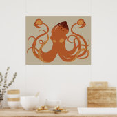 Vector Giant Tintenfisch Poster (Küche)