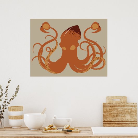 Vector Giant Tintenfisch Poster (Küche)