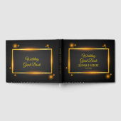 Vector Golden Script Lichteffekte Schwarze Hochzei Gästebuch (Voll)
