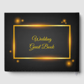 Vector Golden Script Lichteffekte Schwarze Hochzei Gästebuch (Rückseite)