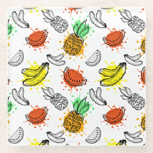 Vector Graphic Seamless-Muster Glasuntersetzer (Vorderseite)