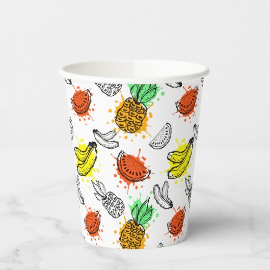 Vector Graphic Seamless Muster Pappbecher (Links)