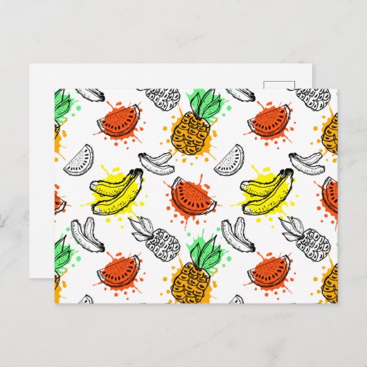 Vector Graphic Seamless Muster Postkarte (Vorne/Hinten)