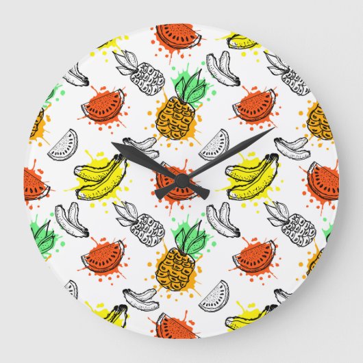 Vector Graphic Seamless Pattern Große Wanduhr (Vorderseite)